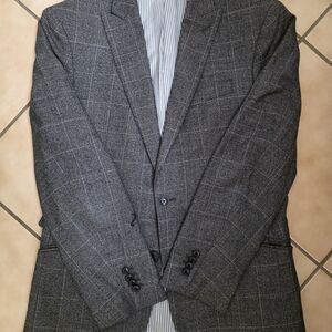 Banana Republic Charcoal Plaid Men's Blazer